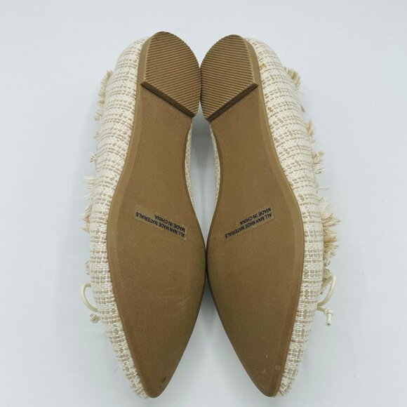 Report Shoes Womens Size 6 Beige Flats Distressed Loafers Pointed Slip On - Picture 9 of 11